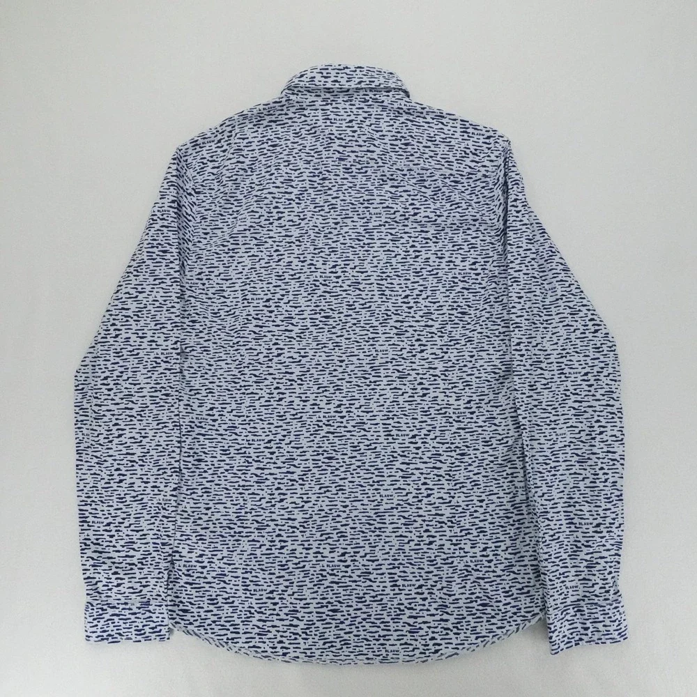 Scotch & Soda Shirt Mens XL White Blue Slim Fit Abstract Print Button Down